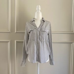 Gently worn TART black and white striped shirt